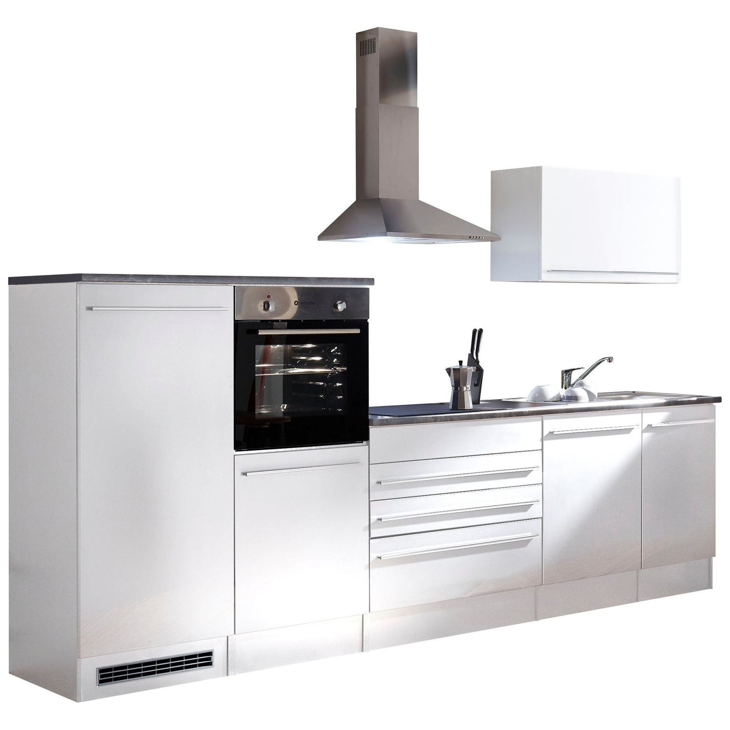 Küche Küchenblock B-Ware Jazz mit E-Geräte 320 cm Weiß ♻️ - refurned