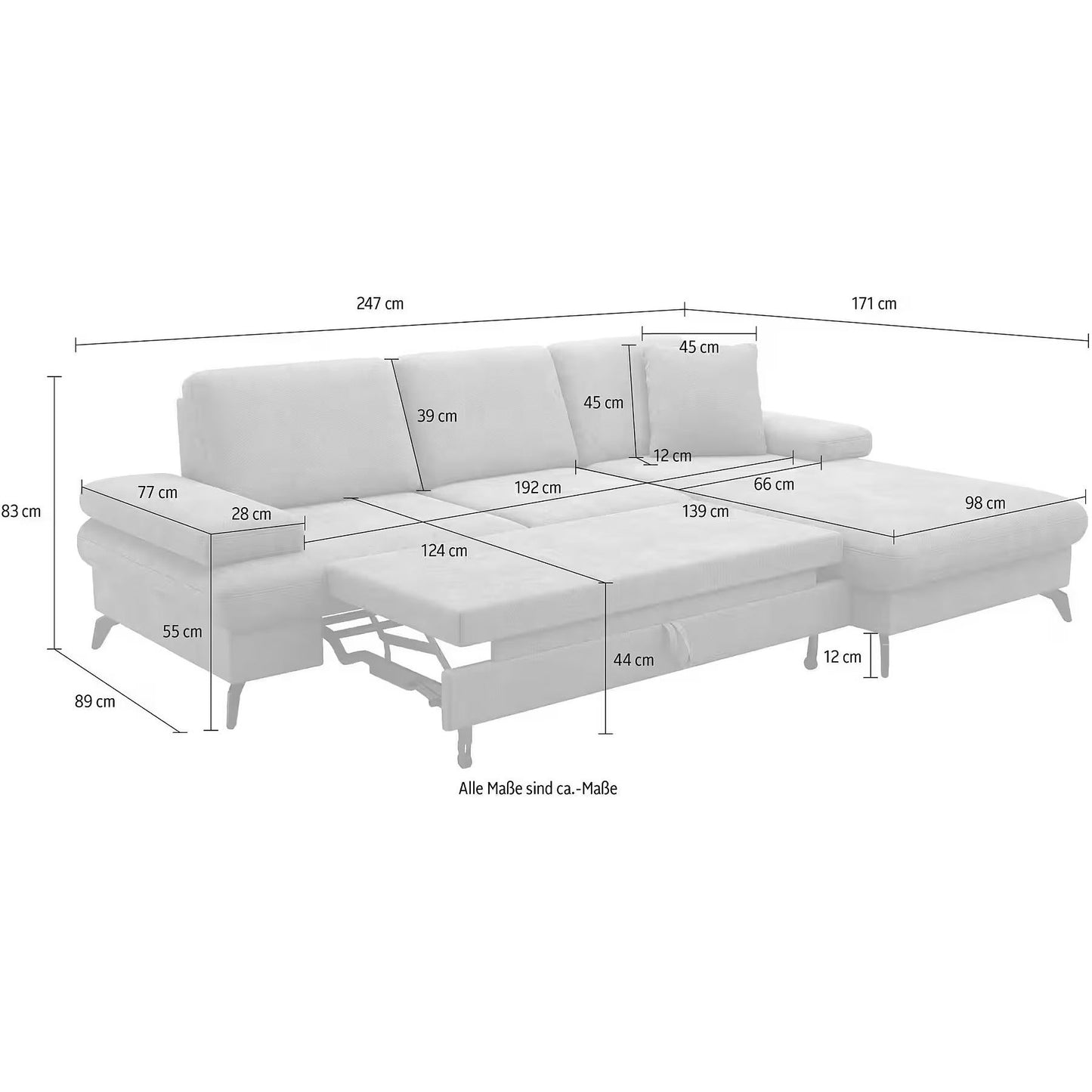 Sofa Ecksofa B-Ware Morris Jubi L-Form mit Schlaffunktion ♻️ - refurned
