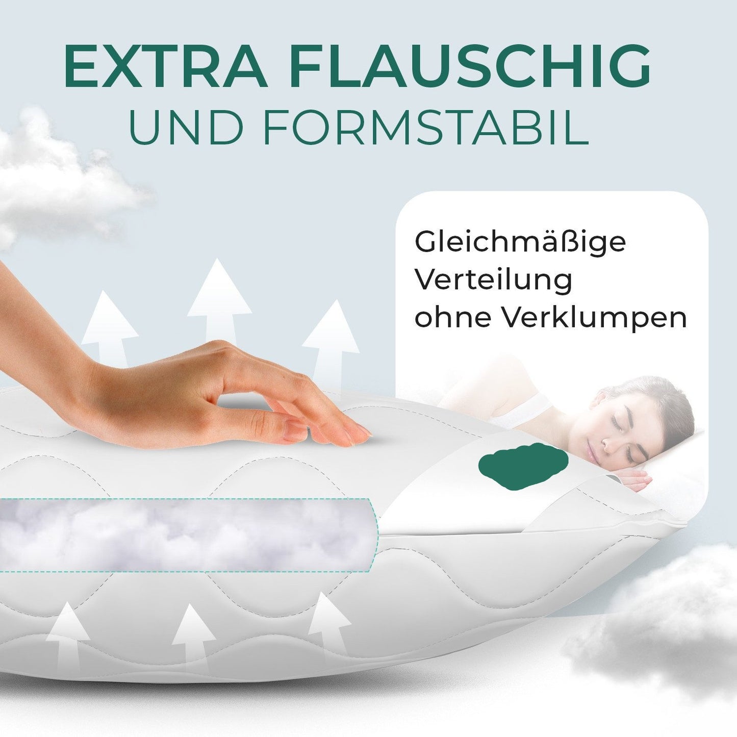 2er Set Kissen Kopfkissen Restposten Mikrofaser 80x80 cm ♻️ - refurned