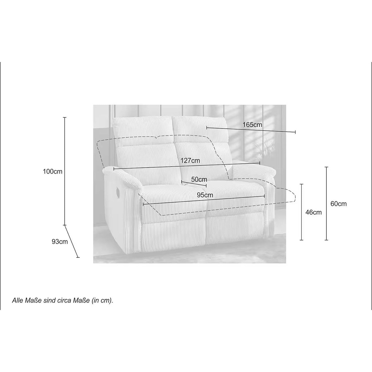 Sofa Couch Relaxsofa 2-Sitzer B-Ware Juist 2 ♻️ - refurned