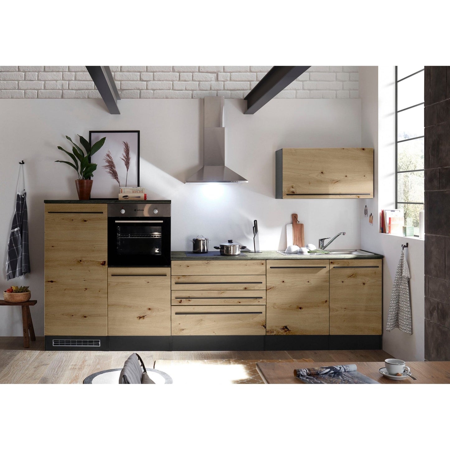 Kitchen kitchen block B-stock Jazz with electrical appliances 320 cm oak ♻️