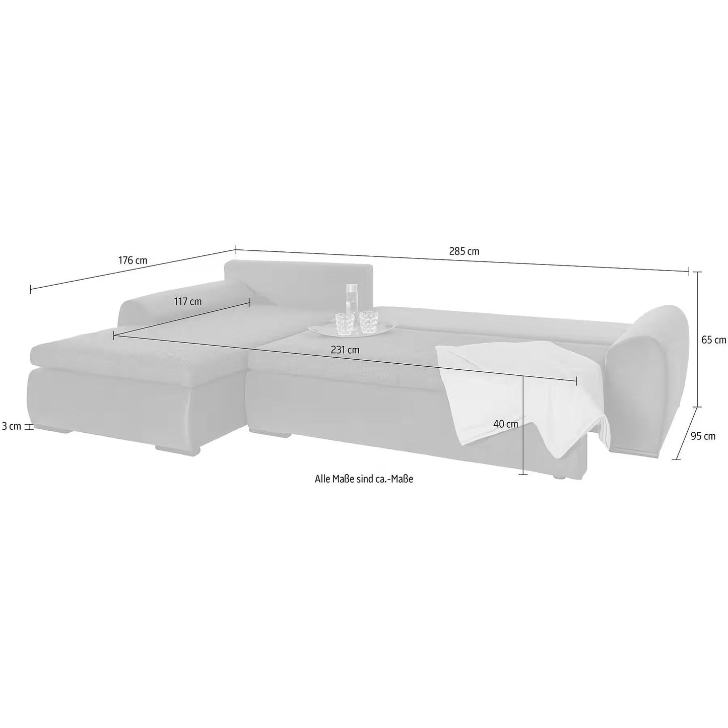 Sofa Ecksofa B-Ware Win L-Form mit Schlaffunktion ♻️ - refurned
