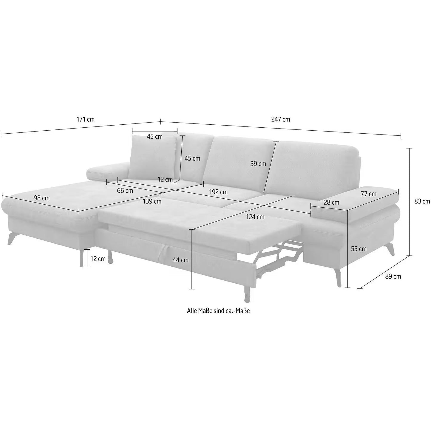 Sofa Ecksofa B-Ware Morris Jubi L-Form mit Schlaffunktion ♻️ - refurned