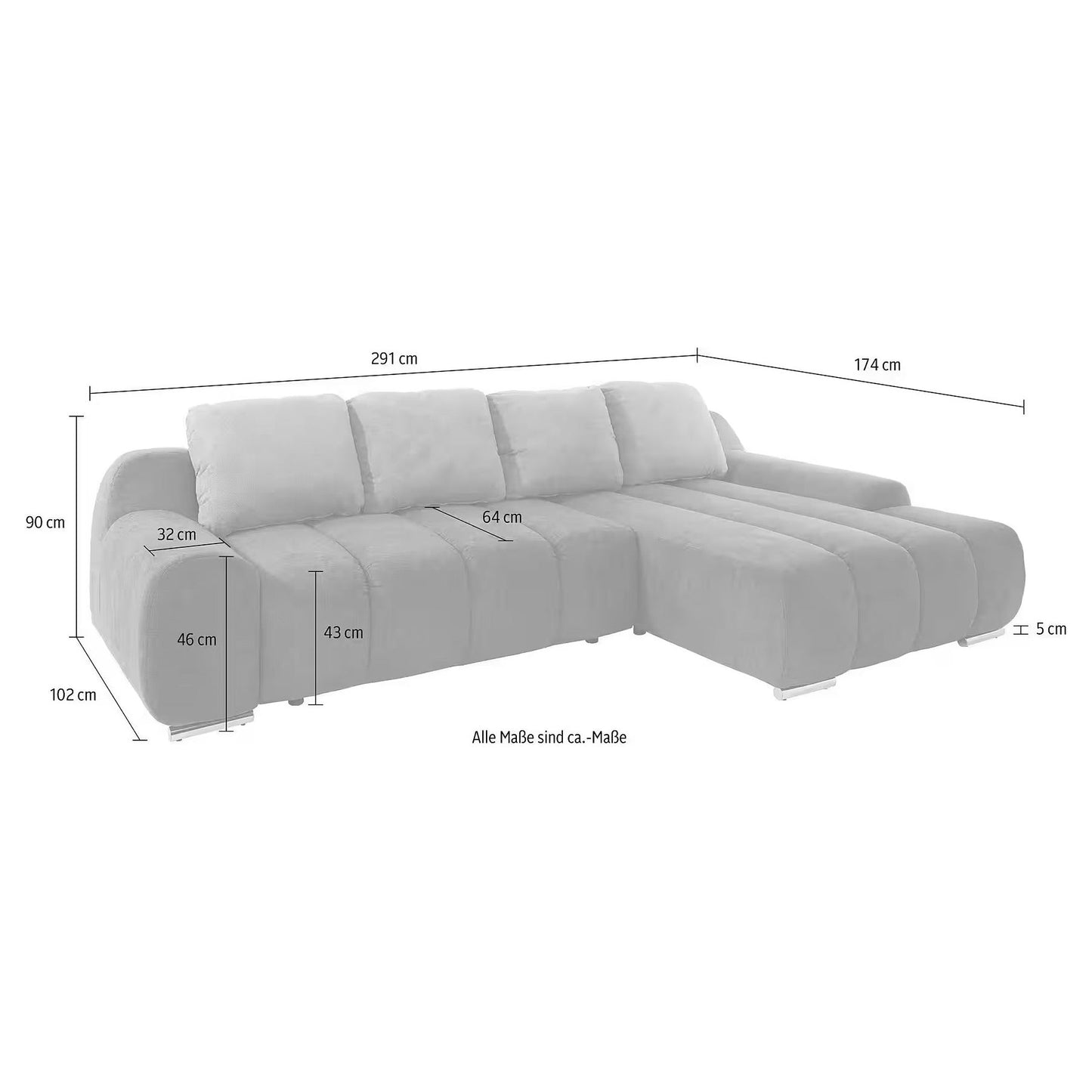 Sofa Ecksofa B-Ware Bono L-Form ♻️ - refurned
