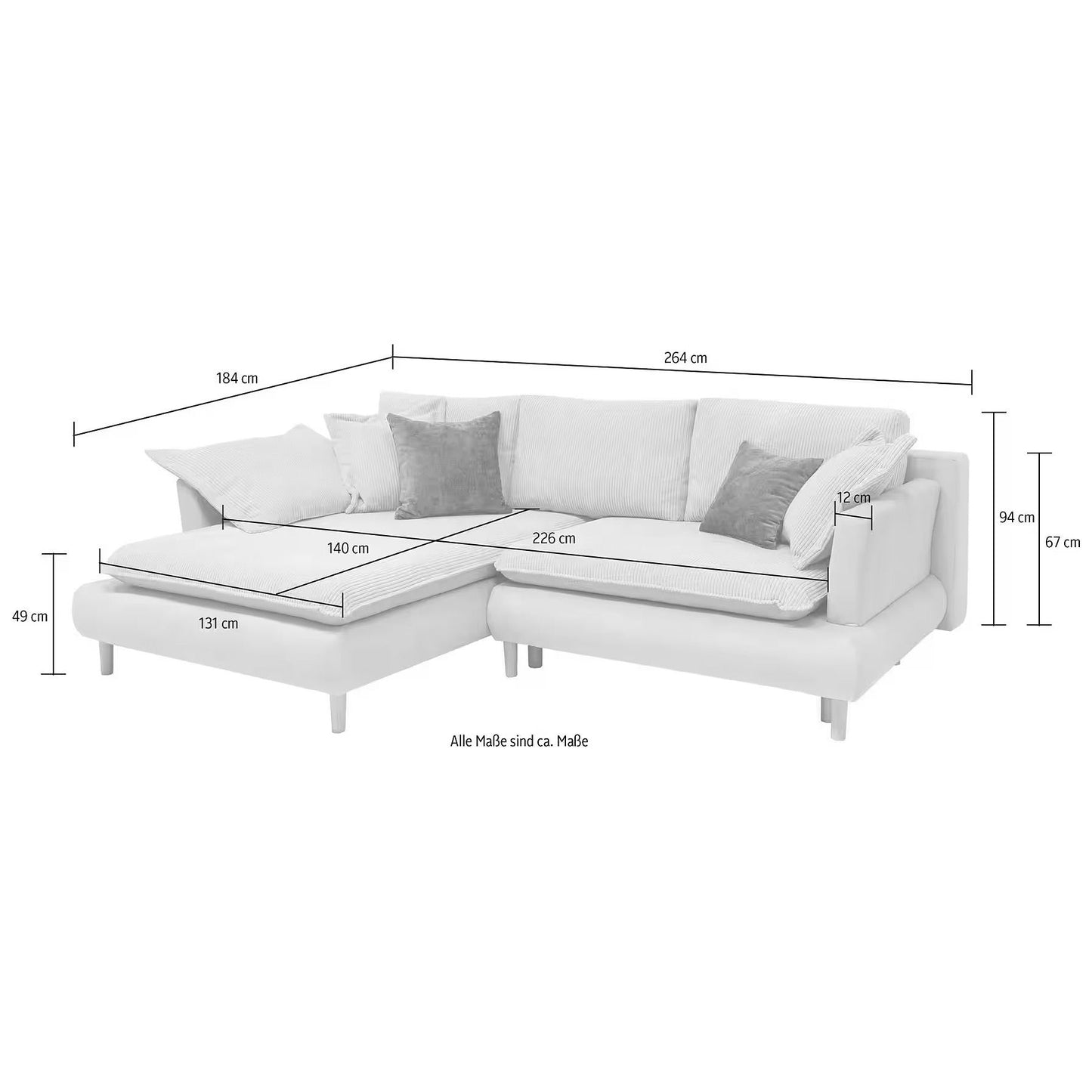 Sofa Ecksofa B-Ware Mandela L-Form ♻️ - refurned