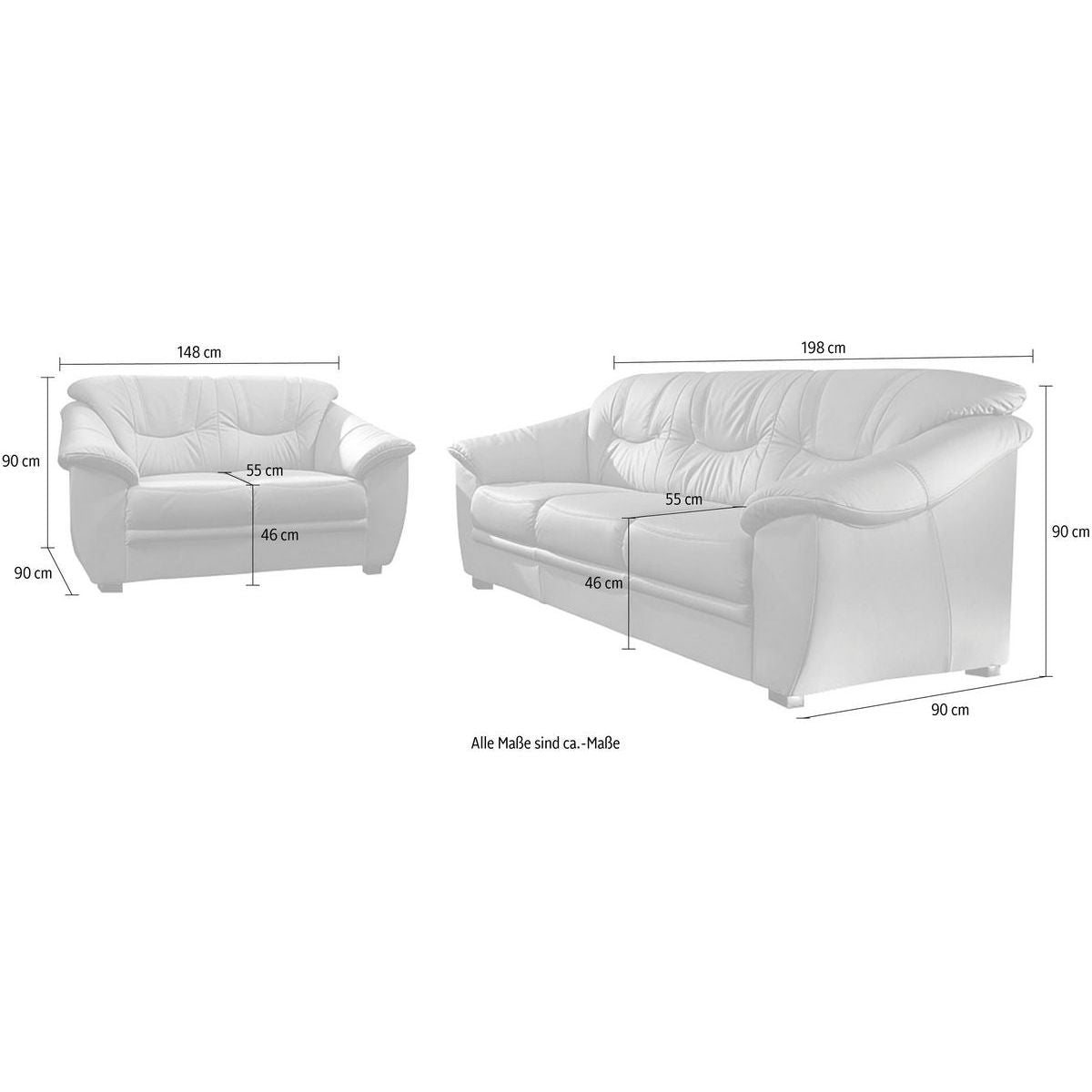 Sofa Set 3-Sitzer und 2-Sitzer B-Ware Savona ♻️ - refurned