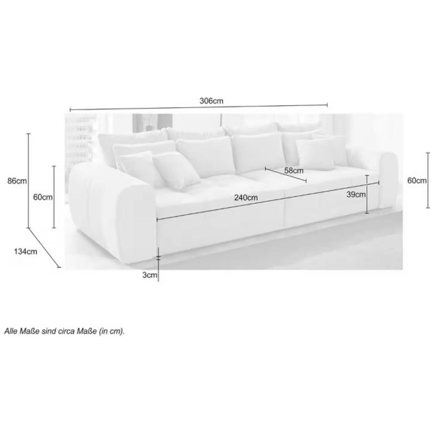 Sofa Bigsofa B-Ware Moldau ♻️ - refurned