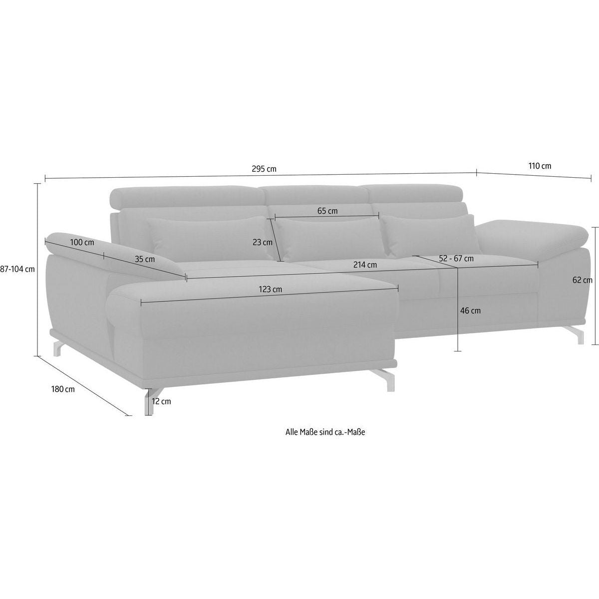 Sofa Ecksofa B-Ware Cabrio L-Form mit Sitztiefenverstellung ♻️ - refurned
