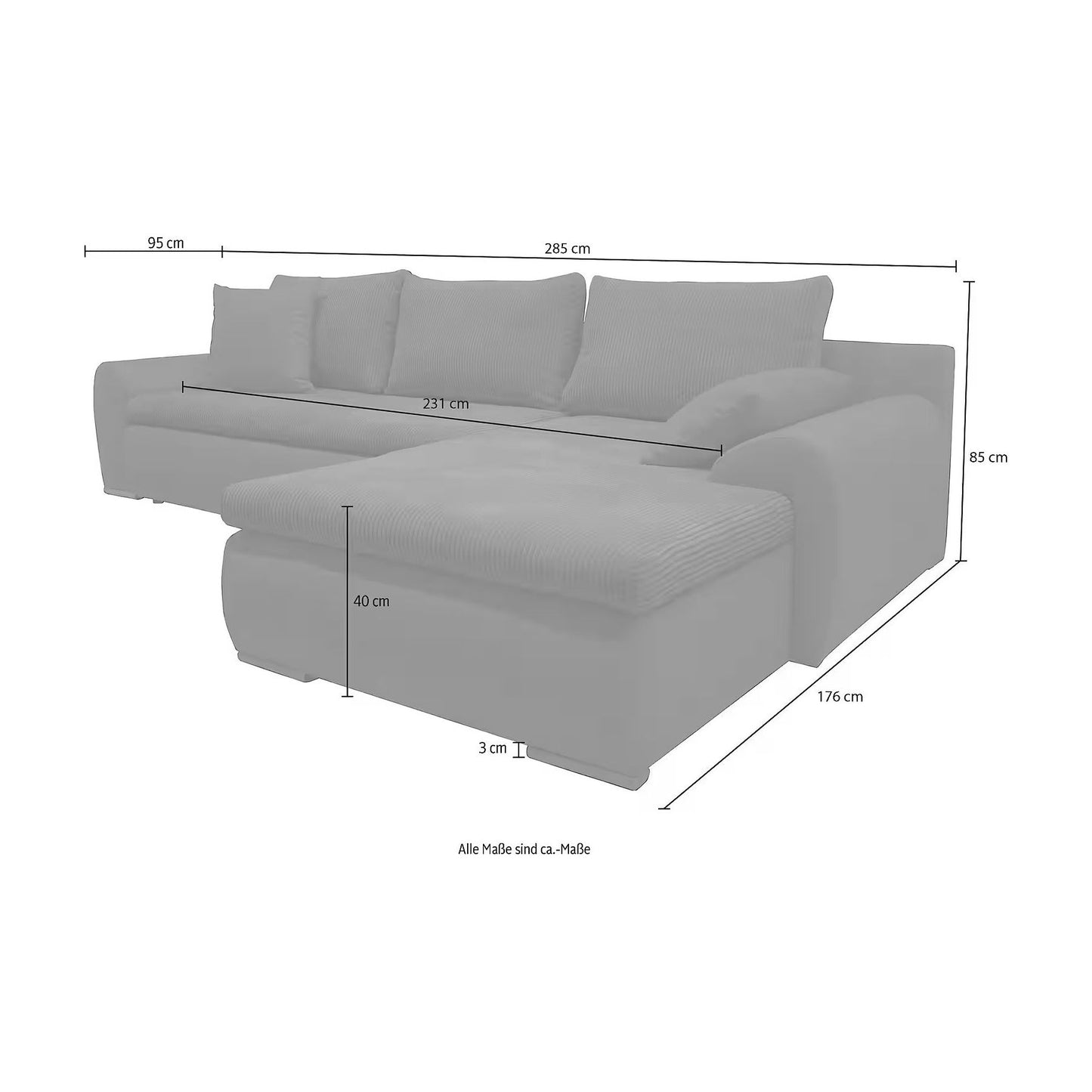 Sofa Ecksofa B-Ware Win mit Schlaffunktion ♻️ - refurned