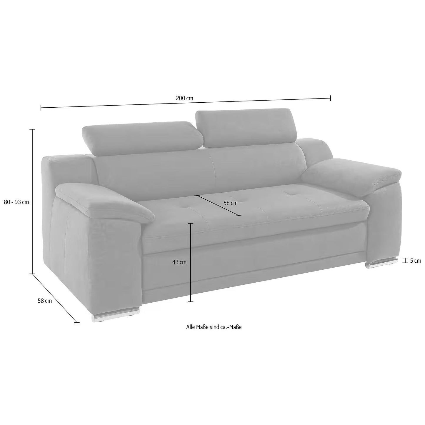 Sofa Couch 3-Sitzer B-Ware Andiamo ♻️ - refurned