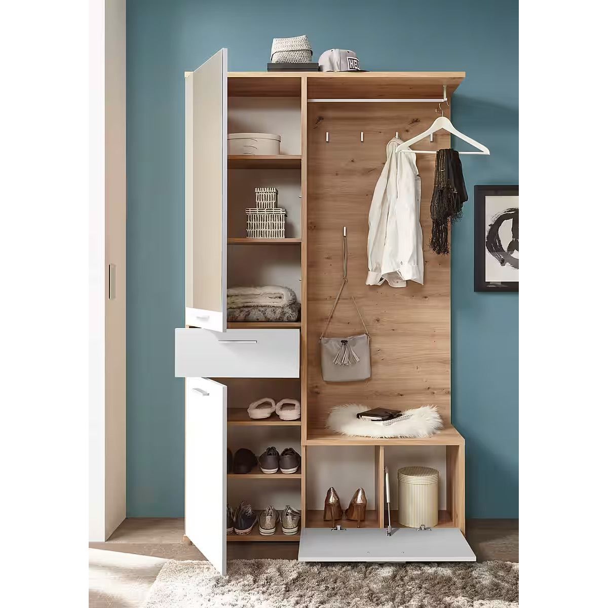 Kompaktgarderobe Garderobe Restposten Entra mit Spiegel ♻️