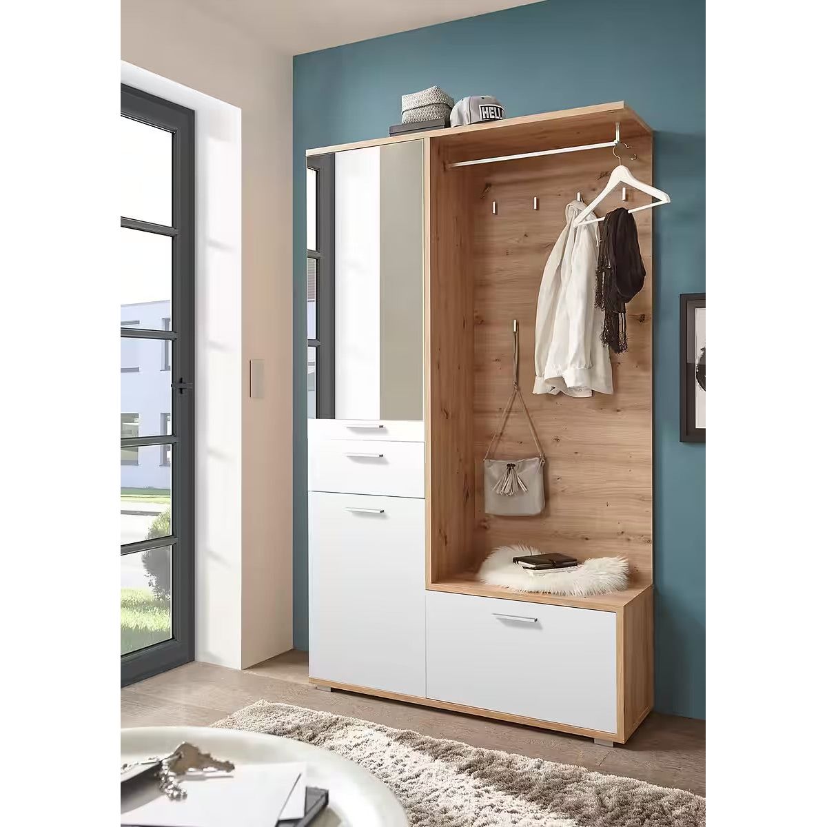 Kompaktgarderobe Garderobe Restposten Entra mit Spiegel ♻️