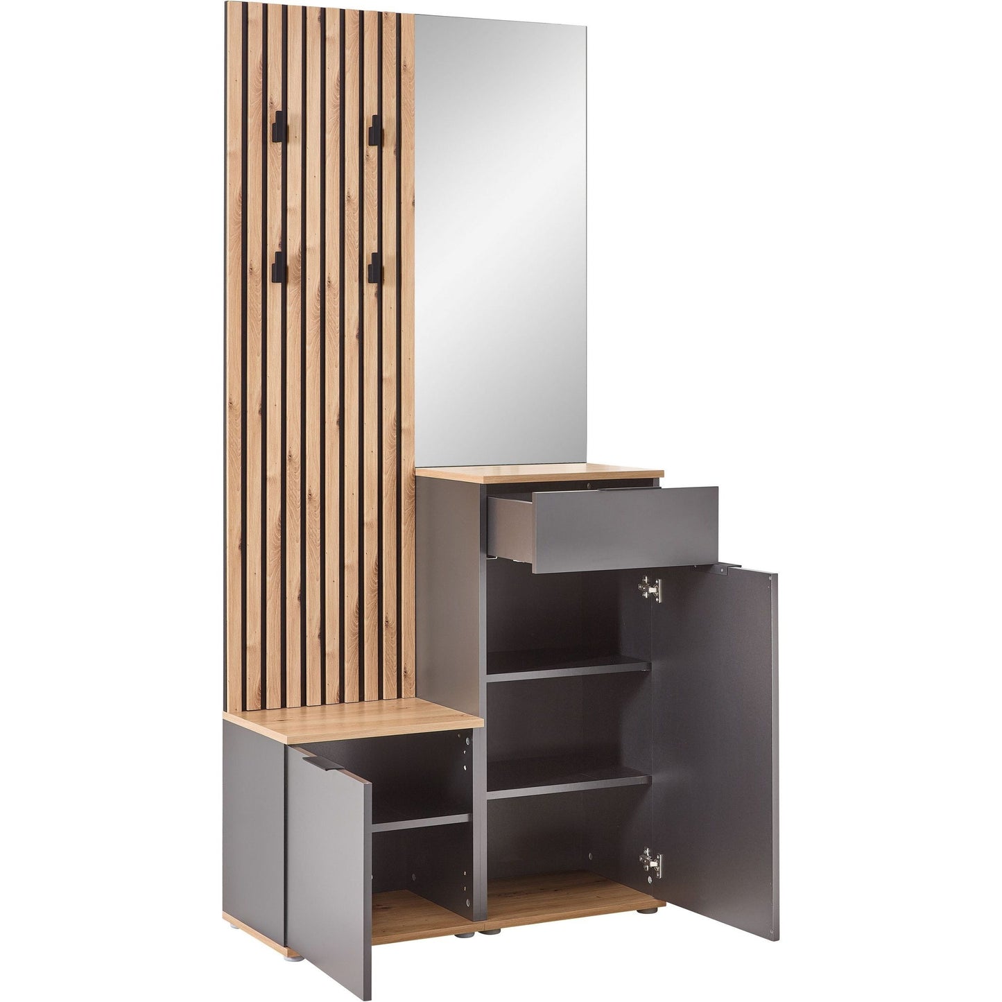 Kompaktgarderobe Garderobe Restposten Simple mit Spiegel ♻️
