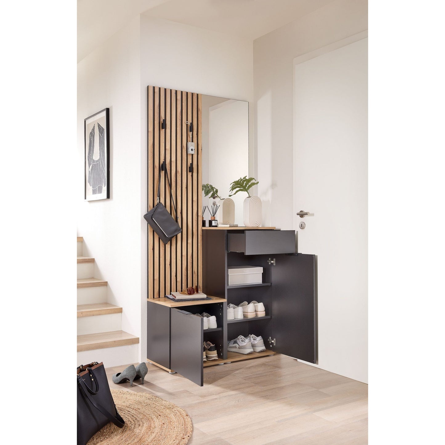 Kompaktgarderobe Garderobe Restposten Simple mit Spiegel ♻️