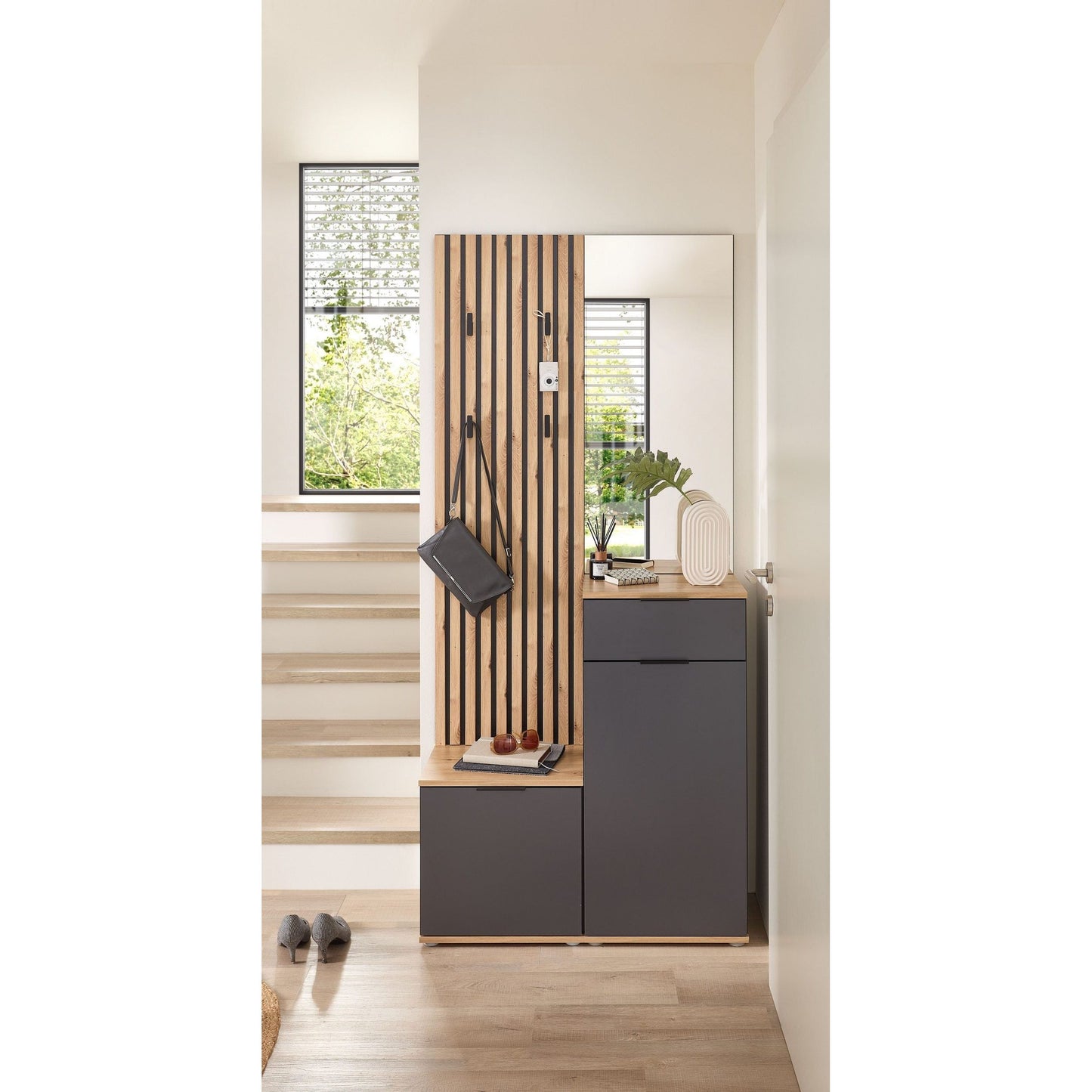 Kompaktgarderobe Garderobe Restposten Simple mit Spiegel ♻️
