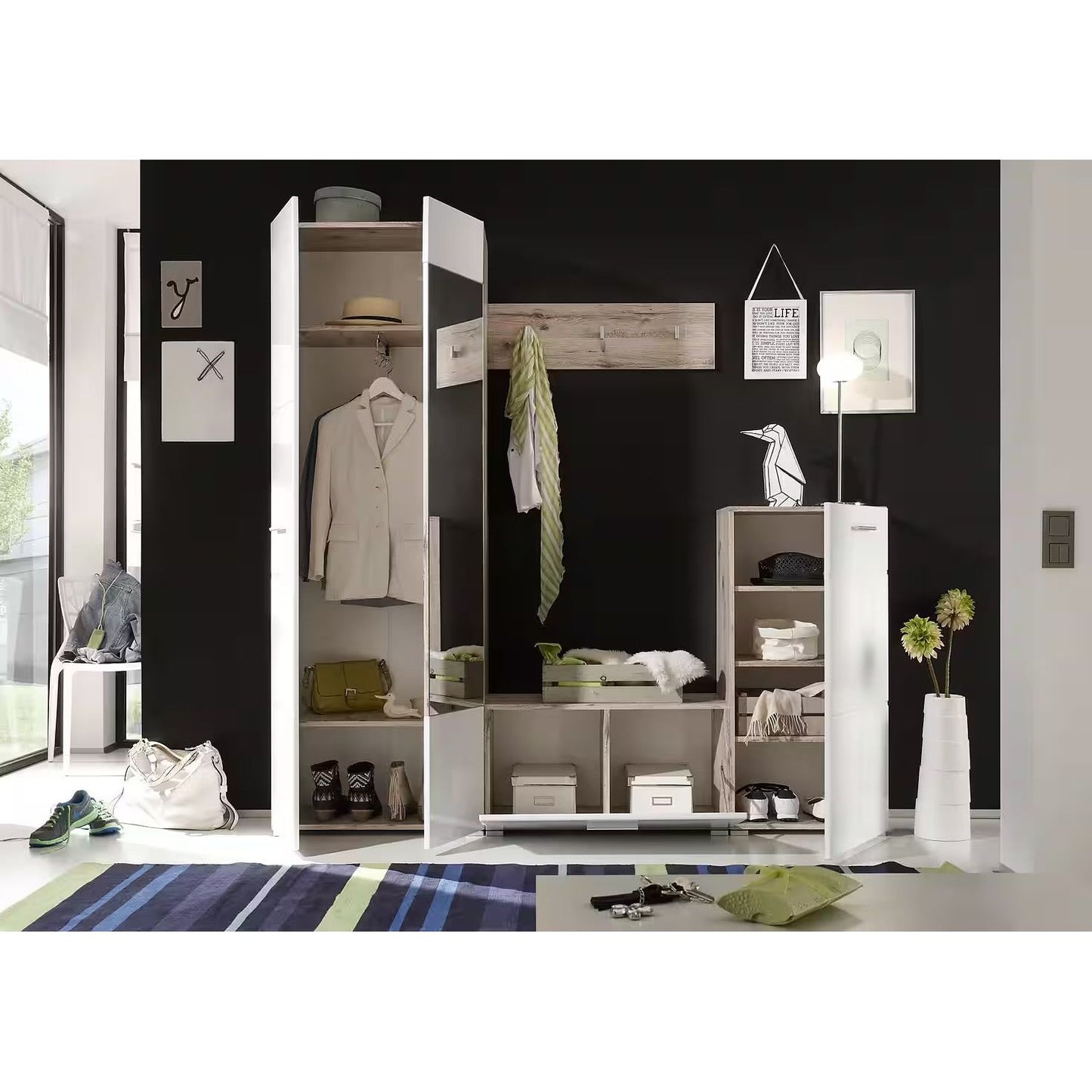 Kompaktgarderobe Garderobe Restposten Sixx mit Spiegel ♻️