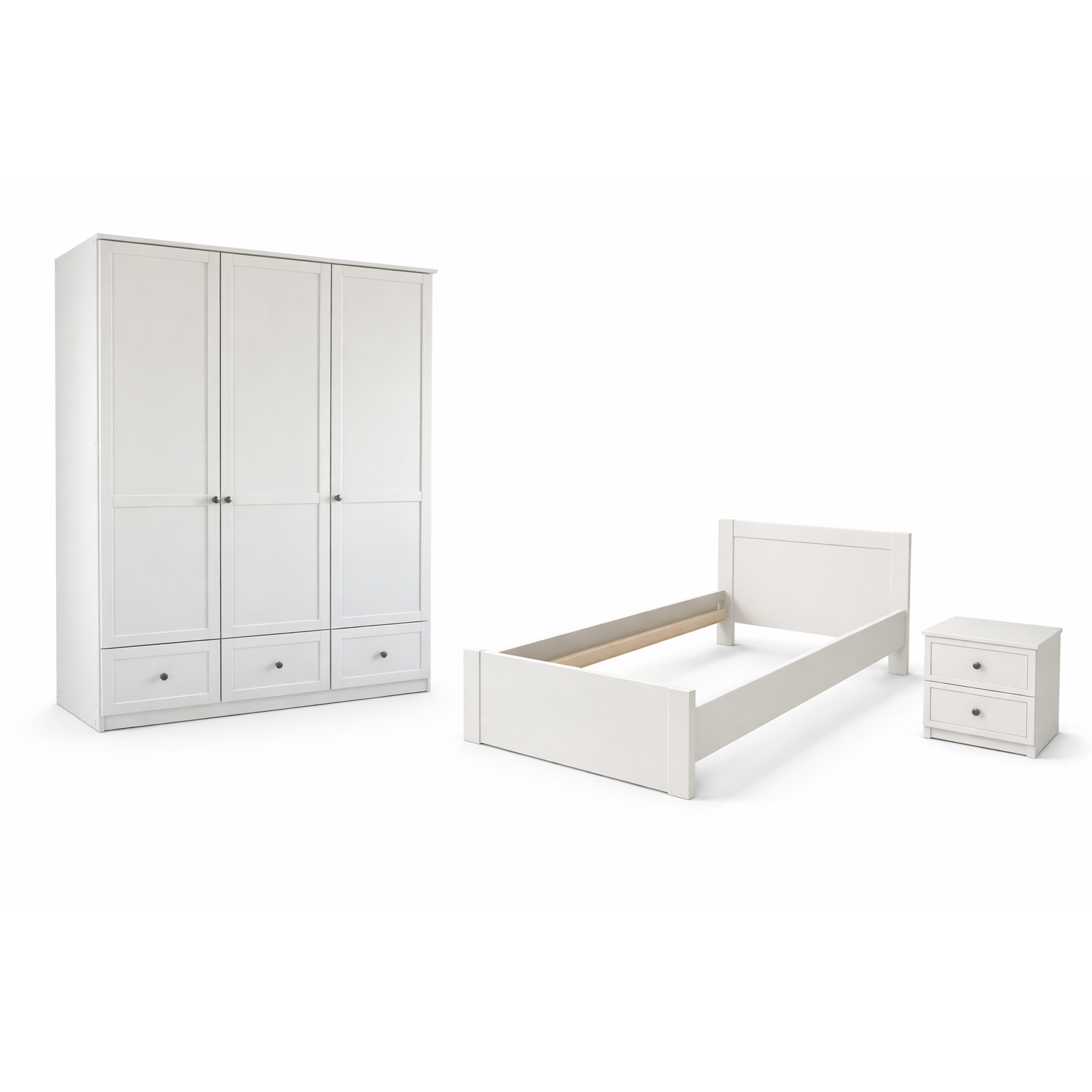 Kinderzimmer Set Filou – Bett & Kleiderschrank Landhausstil Weiß – Refurned