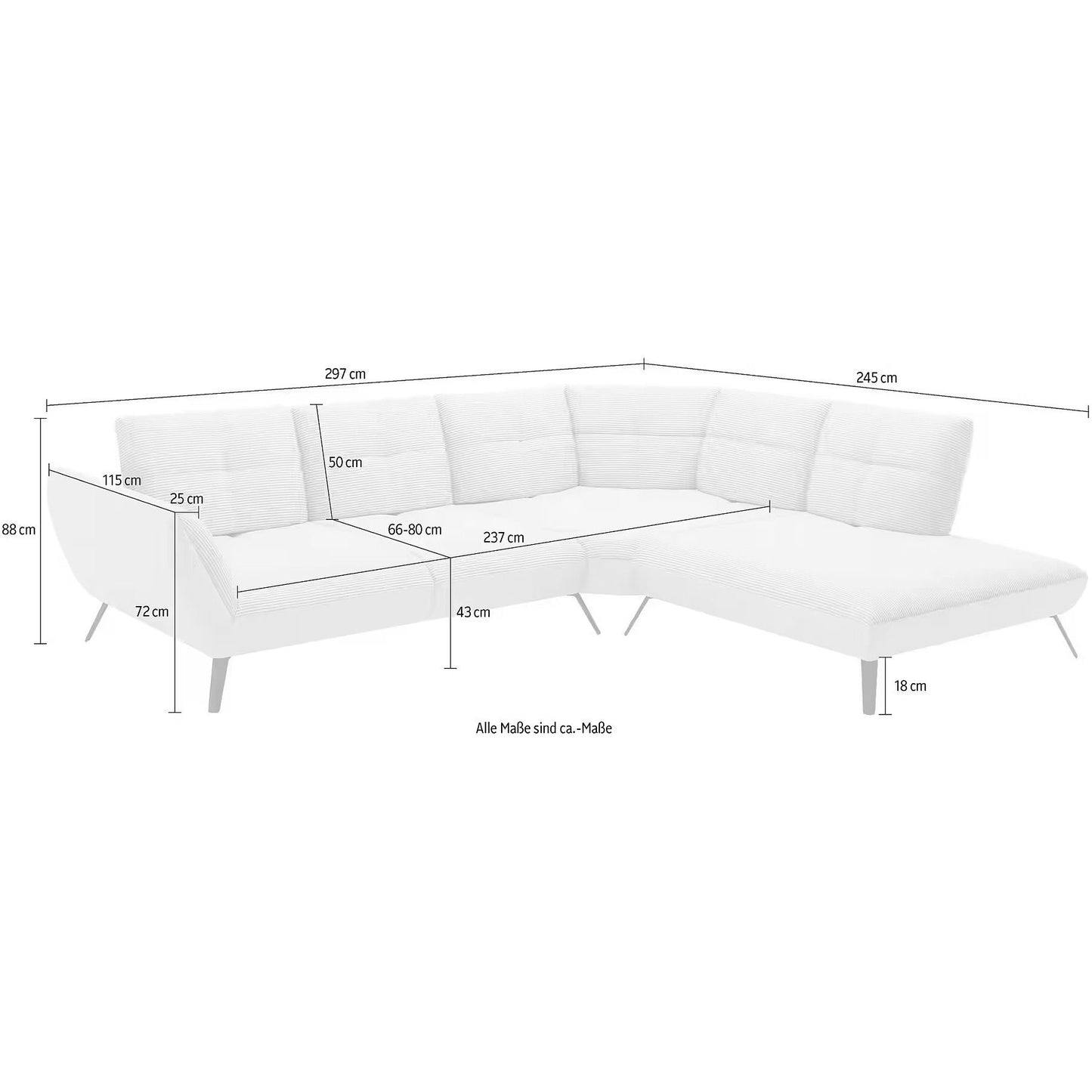 Sofa Ecksofa B-Ware Mikado mit Sitztiefenverstellung ♻️