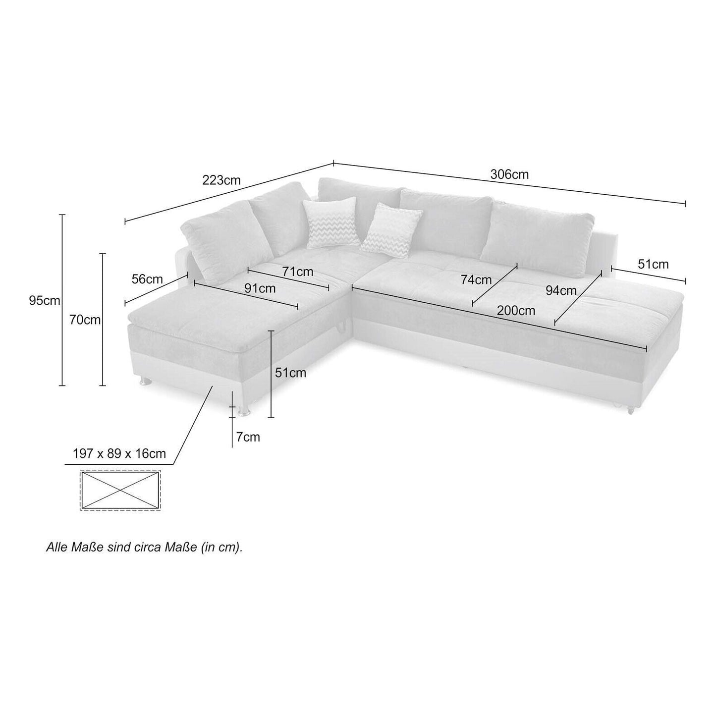 Sofa Ecksofa B-Ware Modena Dauerschläfer ♻️
