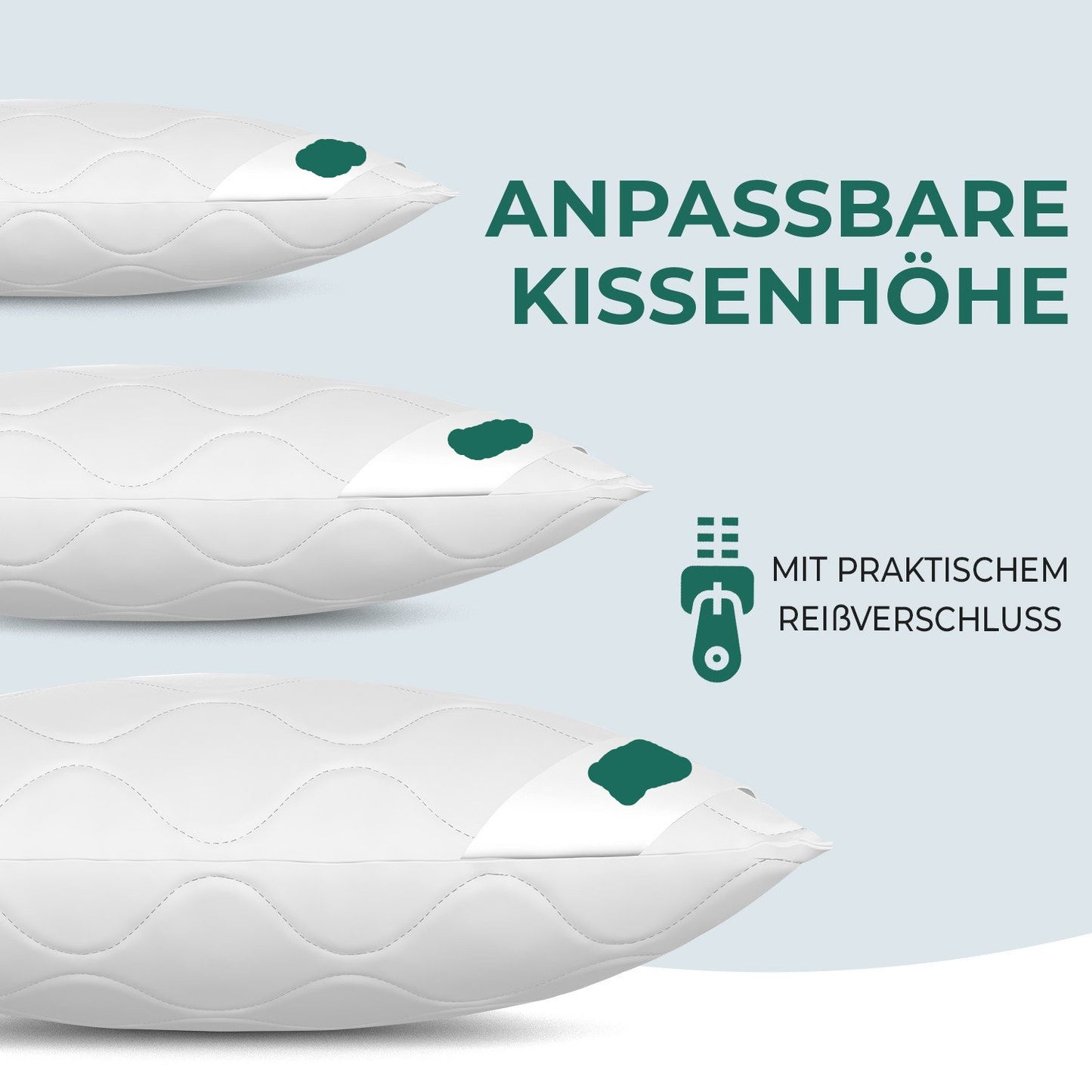 2er Set Kissen Kopfkissen Restposten Mikrofaser 80x80 cm ♻️ - refurned