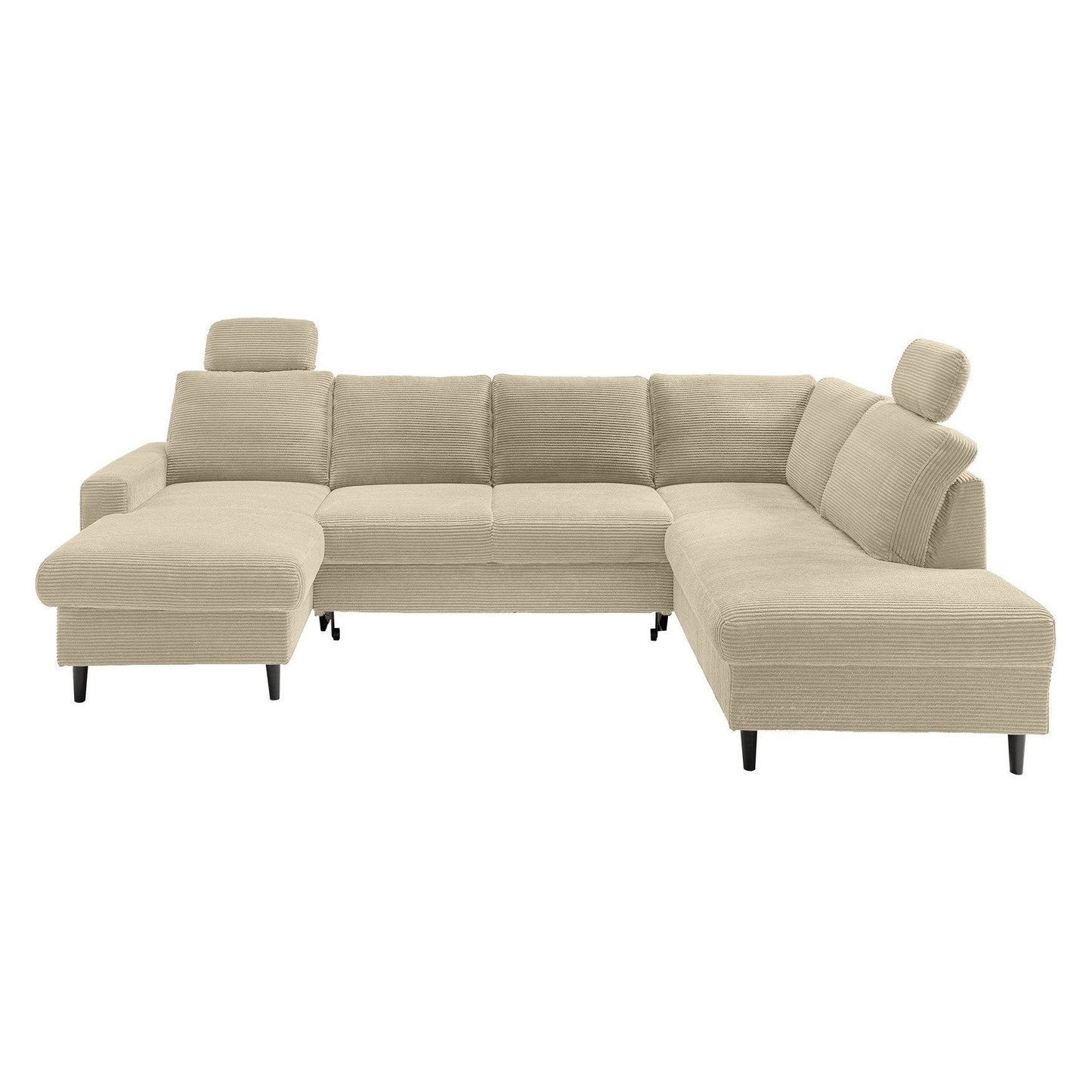 Wohnlandschaft B-Ware Sofa Couch U-Form mit Schlaffunktion und Stauraum Cord ♻️ - refurned