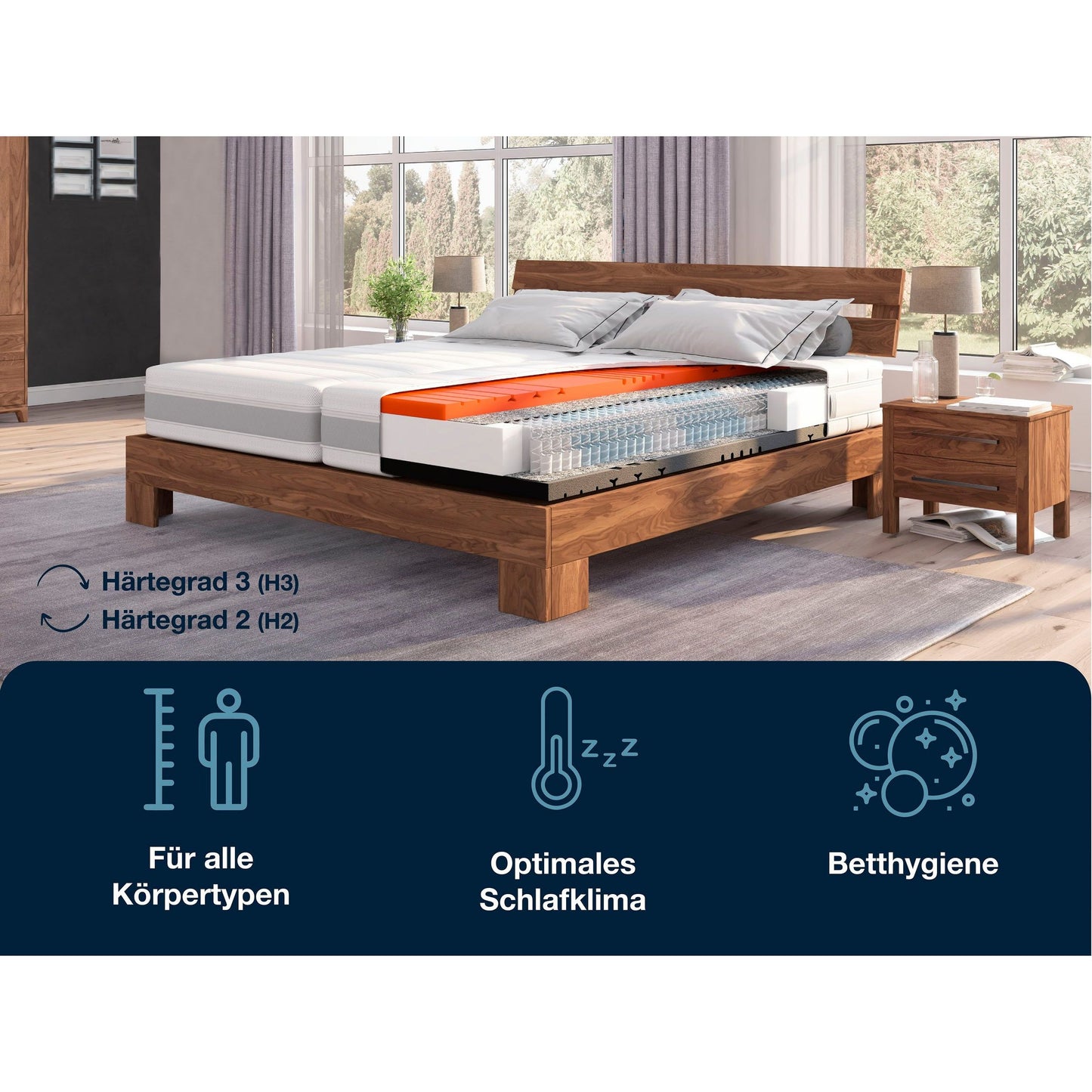 Hn8 Matratze B-Ware 7-Zonen-Taschenfederkern Sleep Balance TFK ca. 24 cm ♻️