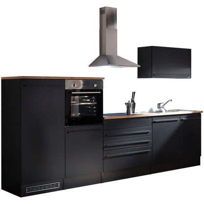 Kitchen Kitchen Unit B-Stock Jazz with E-Appliances 320 cm Black ♻️