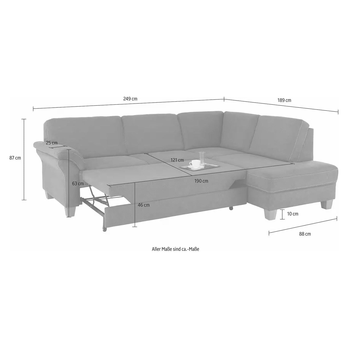 Sofa Ecksofa B-Ware Borkum L-Form mit Schlaffunktion ♻️