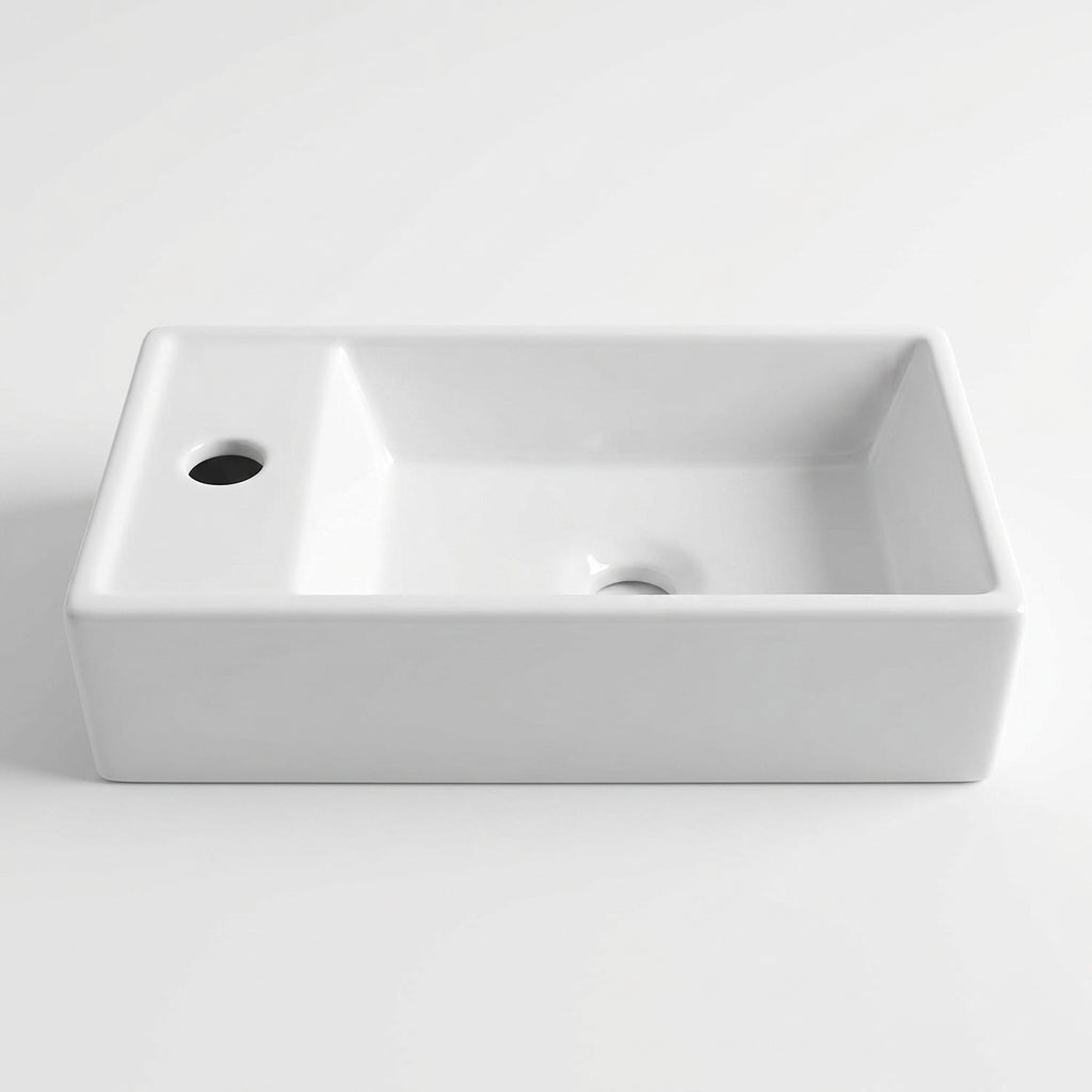 Aufsatzwaschbecken 40er Mineral – Weiß ♻️