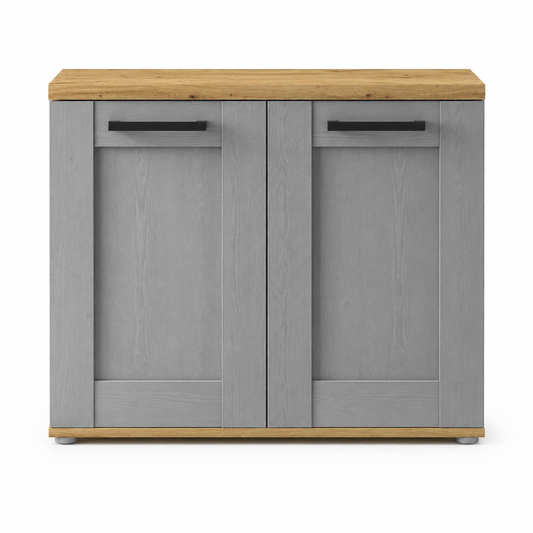 BERGEN Waschbeckenunterschrank – Grau Wood / Artisan Eiche ♻️