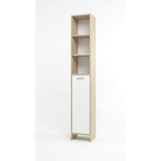BOOM Hochschrank – Sonoma / Weiß ♻️