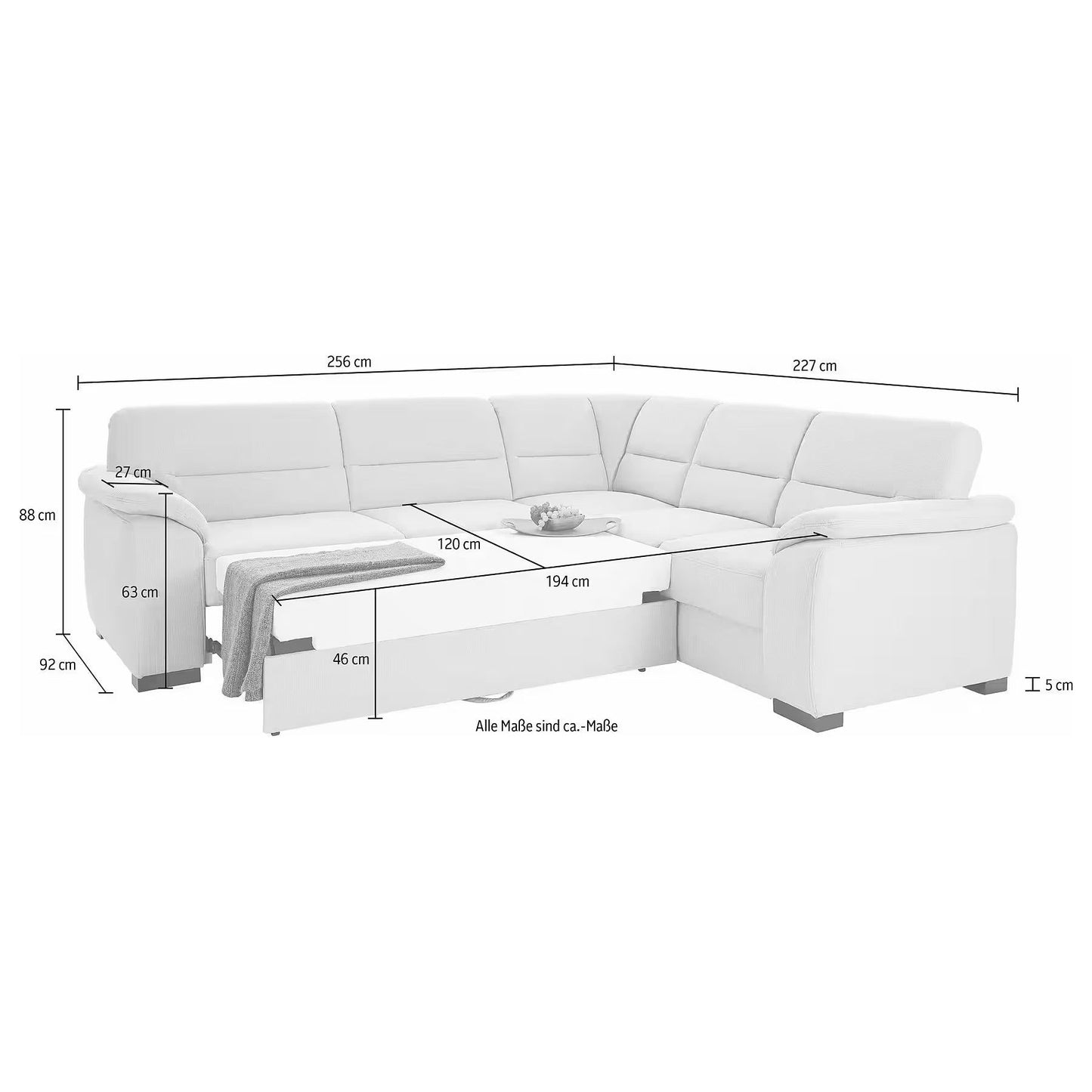 Sofa Ecksofa B-Ware Montego L-Form mit Schlaffunktion + Schubkasten ♻️