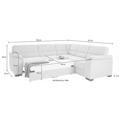 Sofa Ecksofa B-Ware Montego L-Form mit Schlaffunktion + Schubkasten ♻️