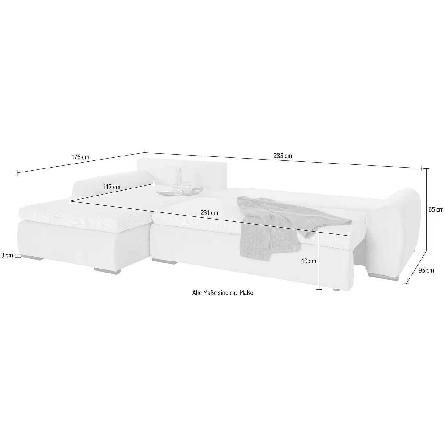 Sofa Ecksofa B-Ware Win L-Form mit Schlaffunktion ♻️