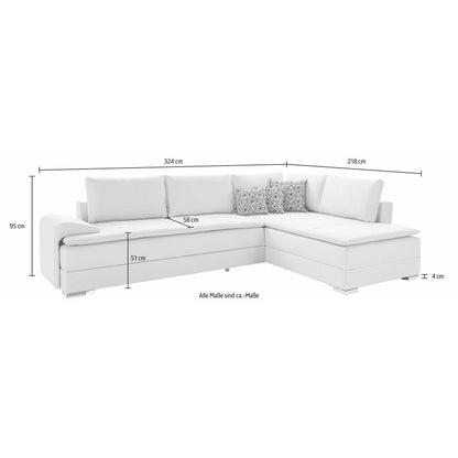 Ecksofa Night & Day L-Form Dauer-Schlaffunktion ♻️