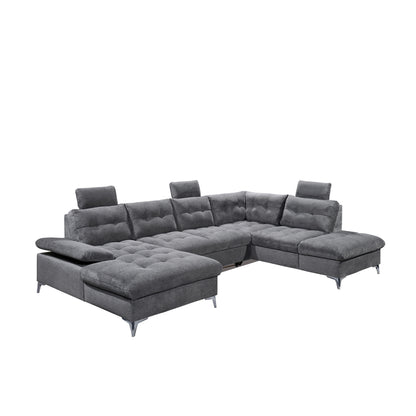 Wohnlandschaft Sofa U-Form Evora mit Schlaffunktion 🔶