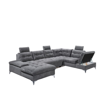 Wohnlandschaft Sofa U-Form Evora mit Schlaffunktion 🔶