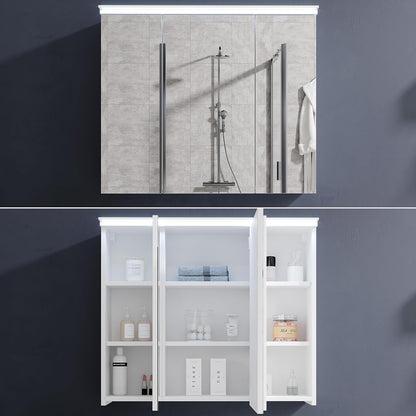 FOUR Spiegelschrank mit Beleuchtung 80 – Weiß ♻️
