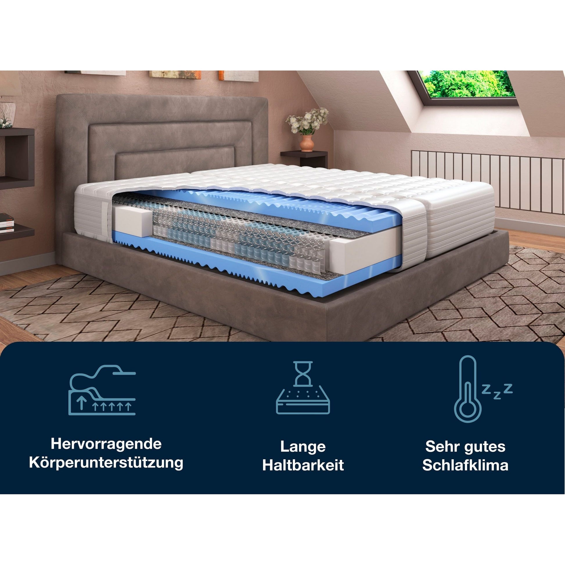 Hn8 Matratze B-Ware 7-Zonen-Taschenfederkern XXL Gelstar T-1000 ca. 25 cm ♻️