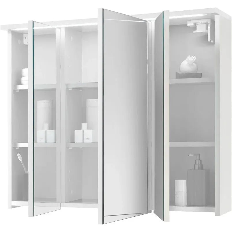 TWO Mirror Cabinet with Lighting 100 – Titanium / White ♻️