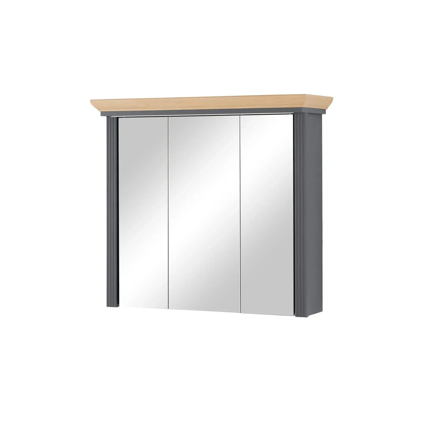 JASMIN Spiegelschrank breit 3-türig – Grau / Artisan Eiche ♻️