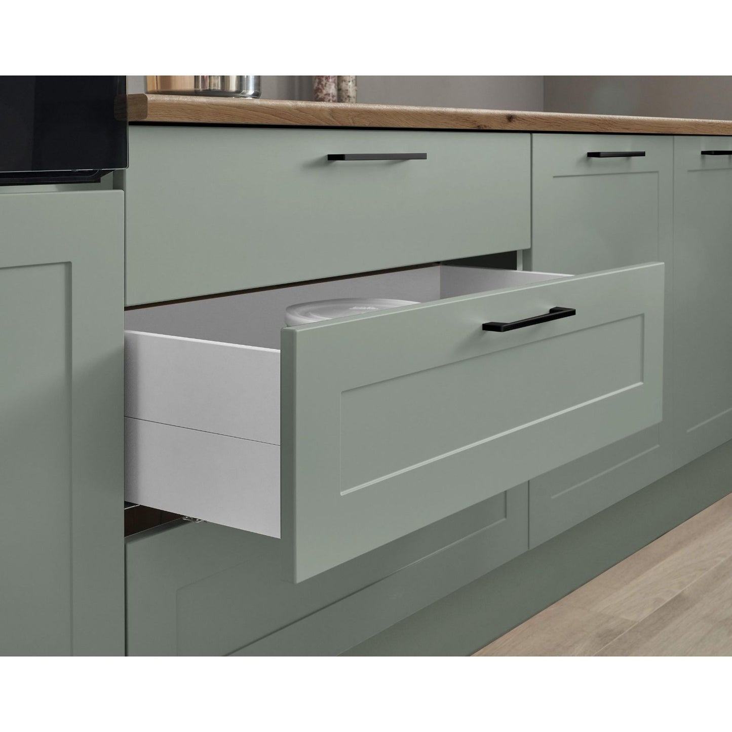 Küche Küchenblock B-Ware Eckküche komplett mit E-Geräte MARSEILLE Grün ♻️