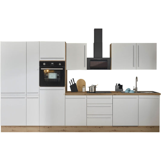 Küche Küchenblock B-Ware FLORIDA mit E-Geräte 370 cm Weiß ♻️