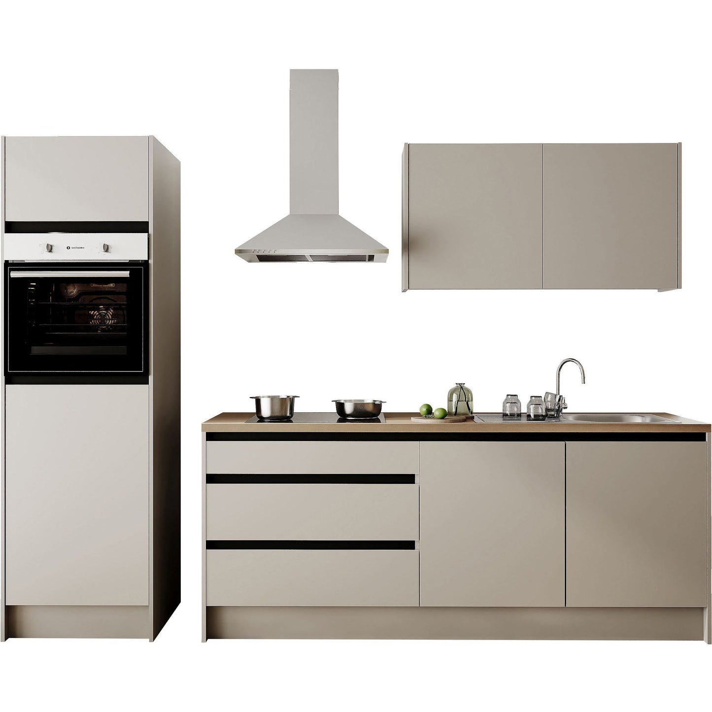 Küche Küchenblock B-Ware ISIS mit E-Geräte 273 cm Kashmir B-Ware ♻️