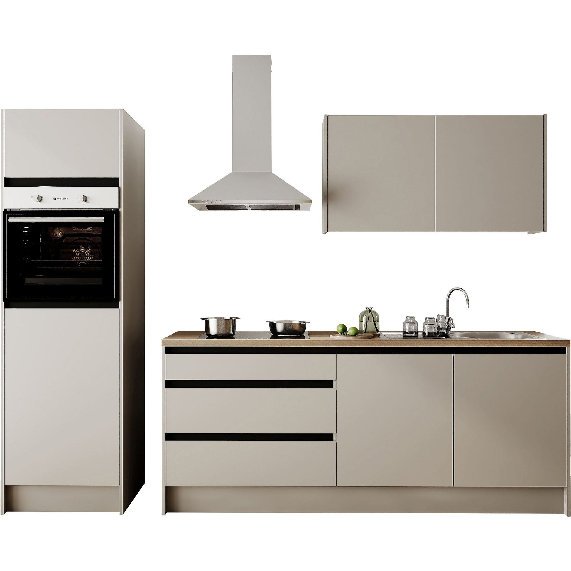 Küche Küchenblock B-Ware ISIS mit E-Geräte 273 cm Kashmir B-Ware ♻️