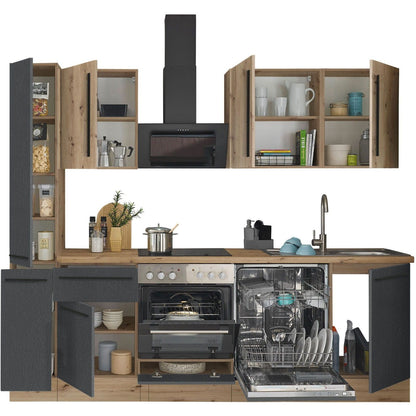 Küche Küchenblock B-Ware komplett mit E-Geräte FLORIDA 250 cm 