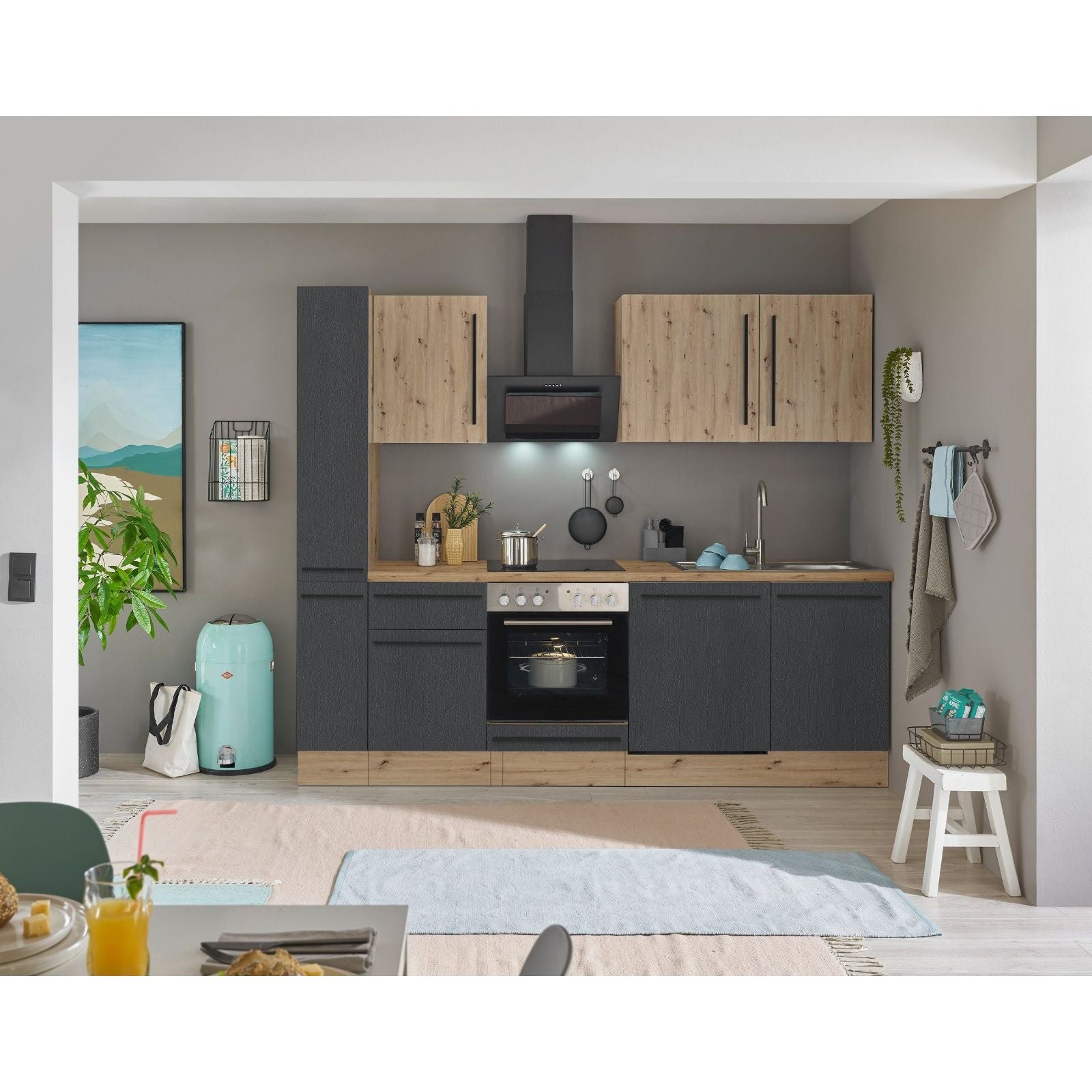 Küche Küchenblock B-Ware komplett mit E-Geräte FLORIDA 250 cm 