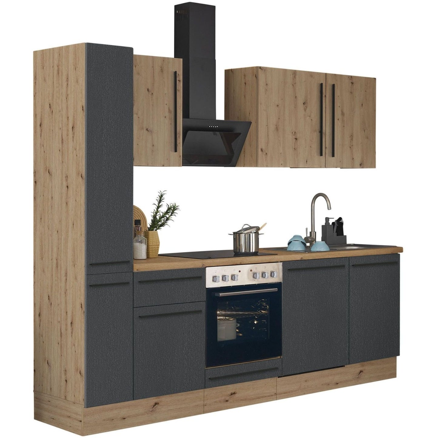 Küche Küchenblock B-Ware komplett mit E-Geräte FLORIDA 250 cm 