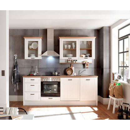 Küche Küchenblock B-Ware komplett mit E-Geräte Jasmin Pinie 235 cm ♻️