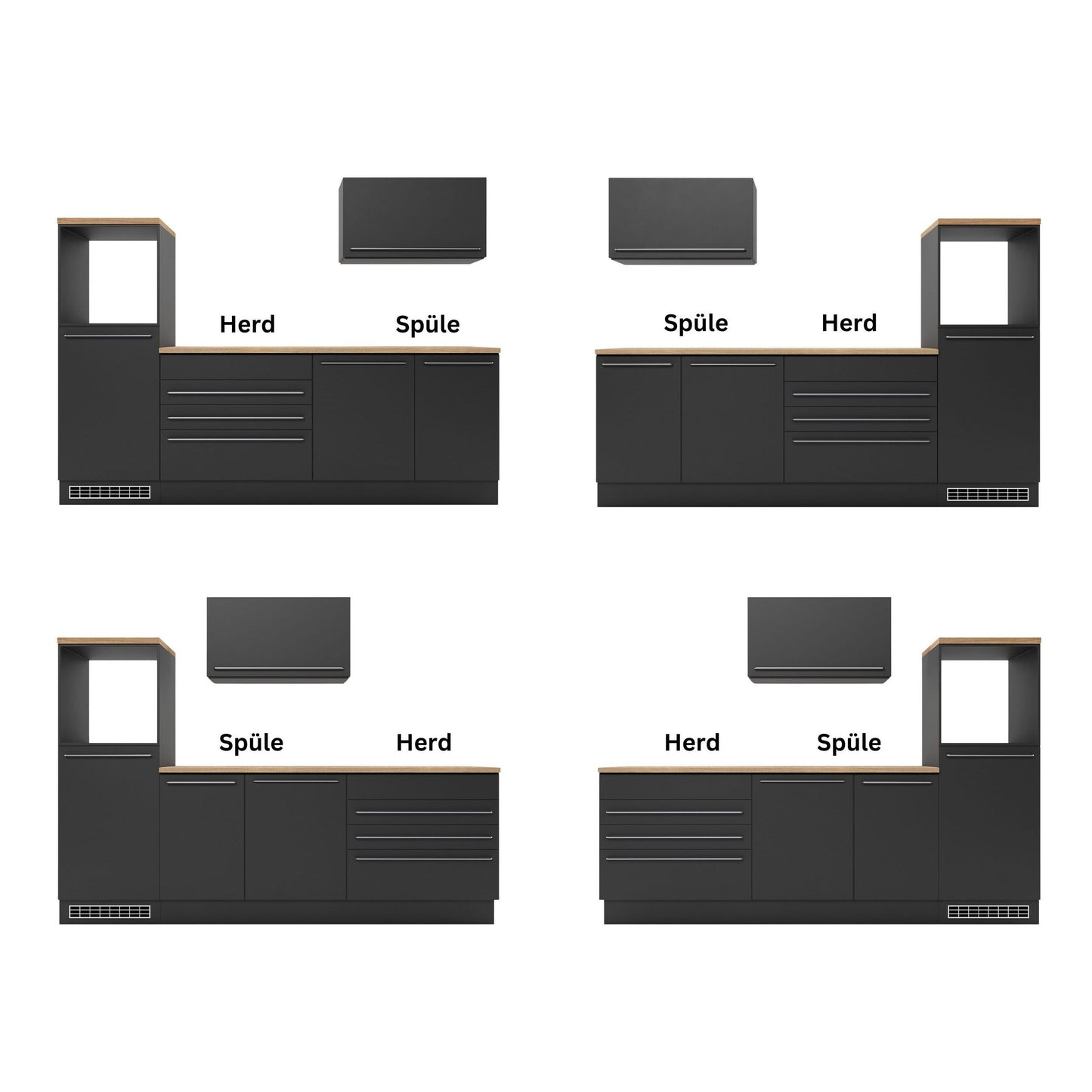 Küche Küchenblock JAZZ ohne E-Geräte in Eiche B-Ware ♻️